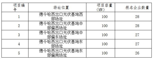 德令哈、格爾木、大同、泗洪等光伏領(lǐng)跑基地報(bào)名情況